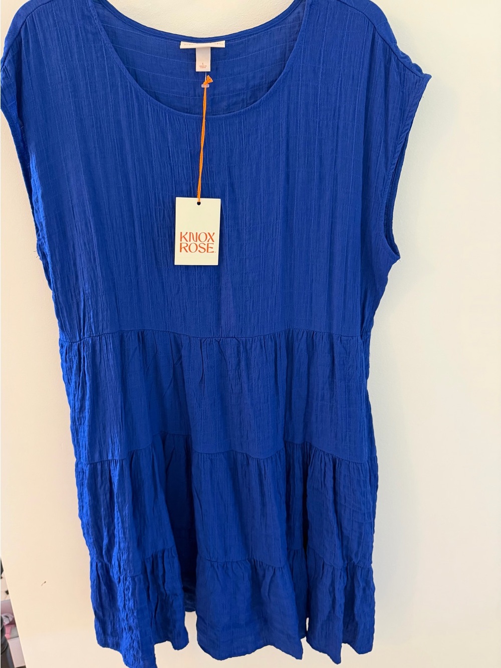 Knox Rose Sleeveless Tiered Scoop-Neck Dress - Cobalt Blue